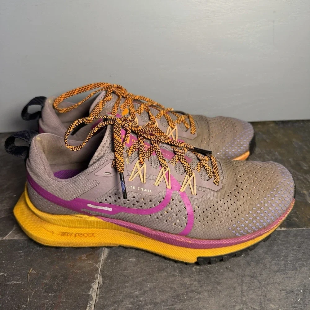 Nike React Pegasus Trail Purple Orange Sneakers Womens Size 7